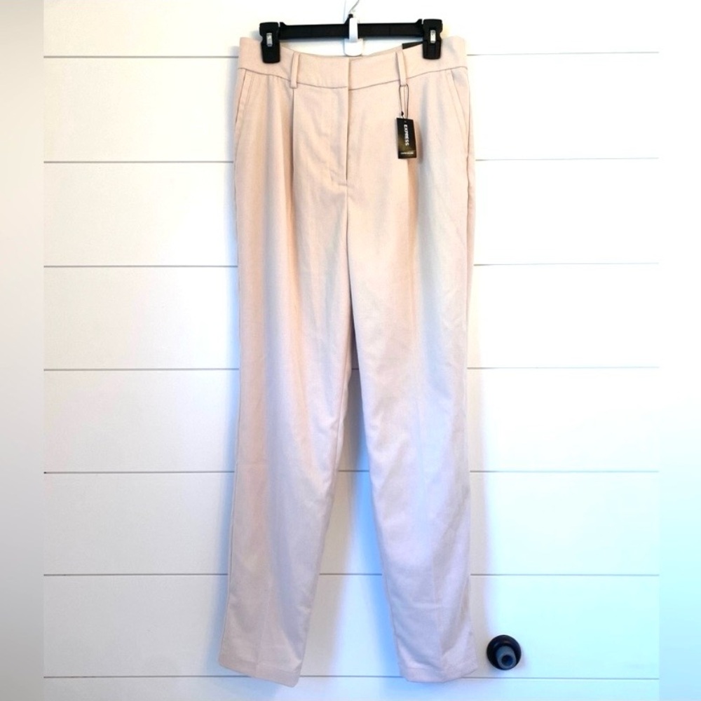 NWT $80 EXPRESS “ankle high rise” beige trousers! Size 8